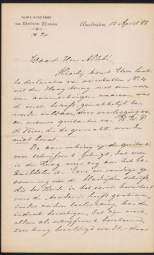Letter to August Allebé