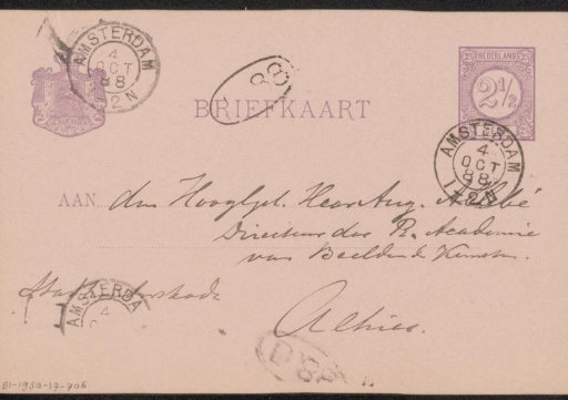Postcard to August Allebé