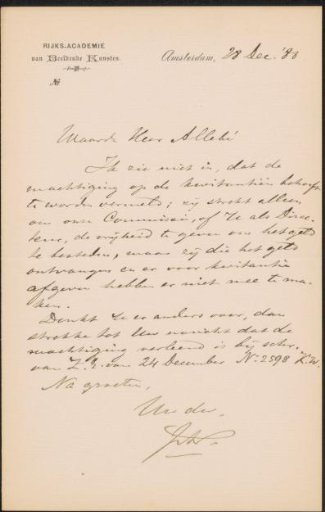 Letter to August Allebé