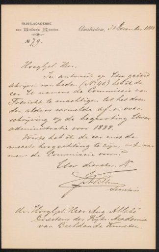 Letter to August Allebé