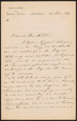 Letter to August Allebé
