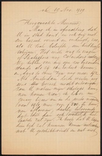 Letter to Max Wilhelm Carl Weber and Anne Antoinette Weber-Van Bosse