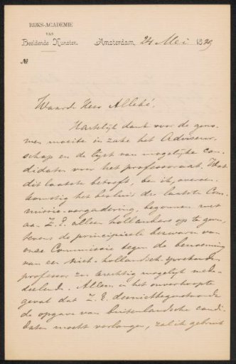 Letter to August Allebé