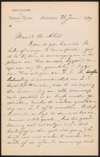 Letter to August Allebé