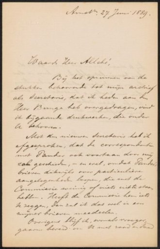 Letter to August Allebé