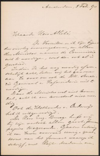 Letter to August Allebé
