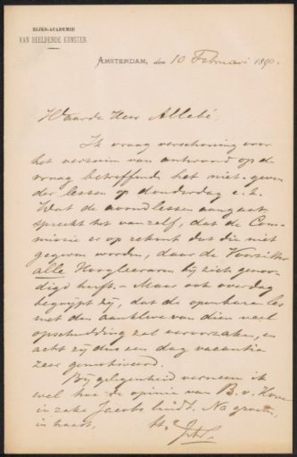 Letter to August Allebé