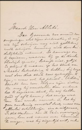 Letter to August Allebé