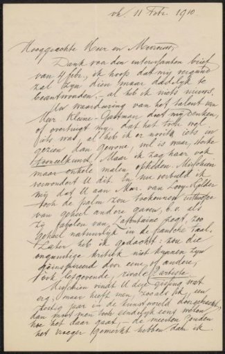 Letter to Max Wilhelm Carl Weber and Anne Antoinette Weber-Van Bosse