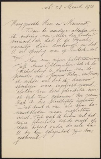 Letter to Max Wilhelm Carl Weber and Anne Antoinette Weber-Van Bosse
