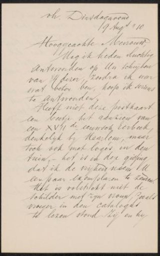Letter to Anne Antoinette Weber-Van Bosse