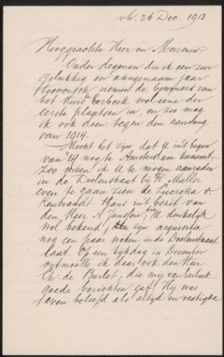 Letter to Max Wilhelm Carl Weber and Anne Antoinette Weber-Van Bosse