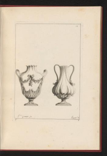 Two designs for altar vases