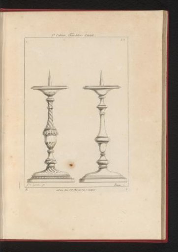 Design for two altar candlesticks