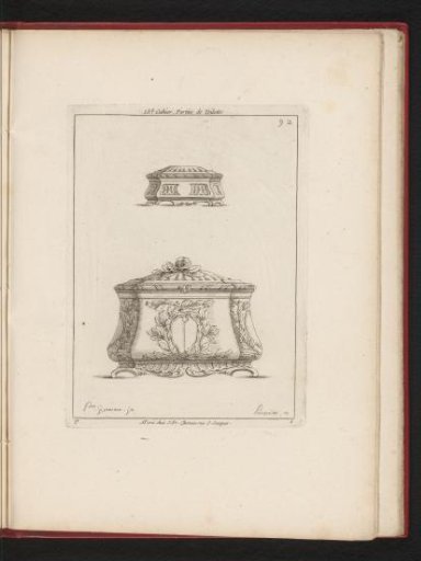 Two designs for powder boxes