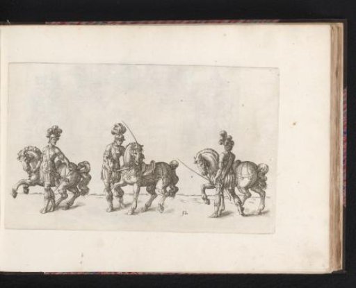 Three soldiers each with a horse