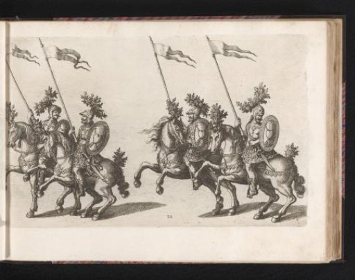 Martyrs in a triumphal carriage drawn by winged horses
