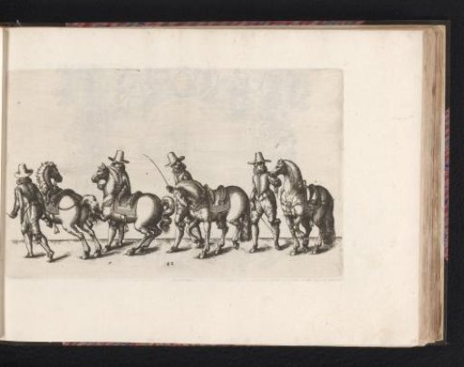 Rider with scepter and four riders with decorated lances