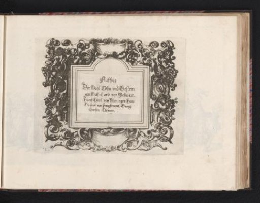 Band and scrollwork with satyrs surrounding a cartouche