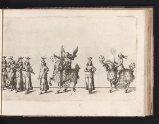 Six women as personifications of time, four playing music and two women as personifications of the day