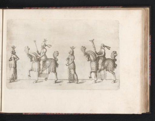 Two women as personifications of time and two riders as personifications of the night