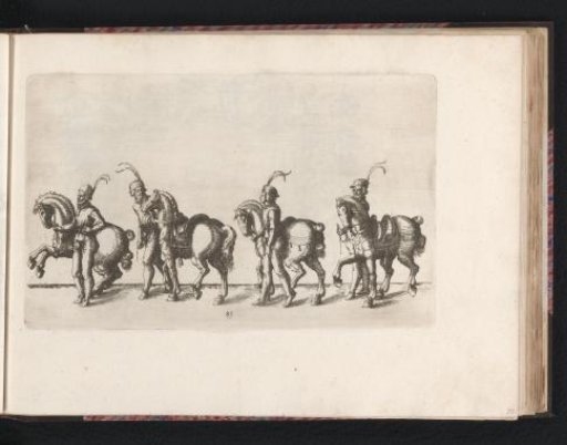 Four men, each with a horse