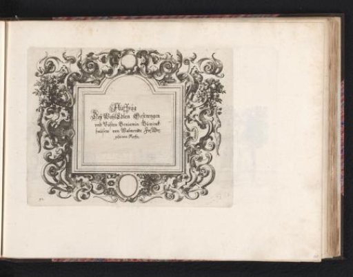 Band and scrollwork with sea monsters around a cartouche