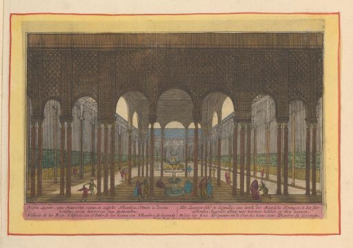 View of the Lions' Court in the Alhambra at Granada
