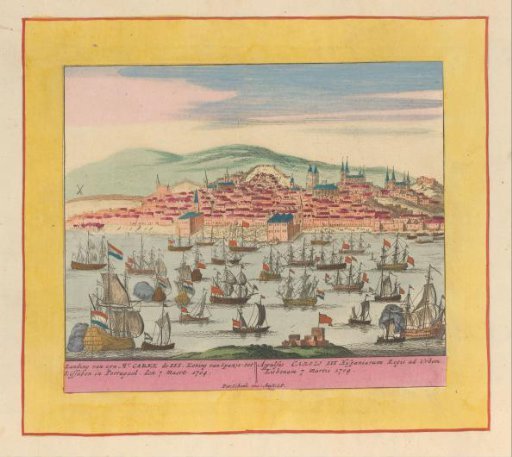 Arrival of the Dutch-English fleet with King Charles III in Lisbon, 1704
