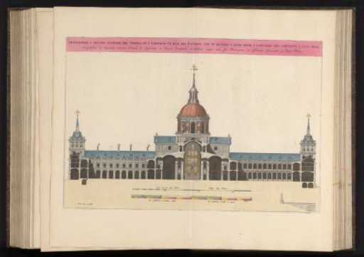 Elevation and section of the church of San Lorenzo with the altarpiece