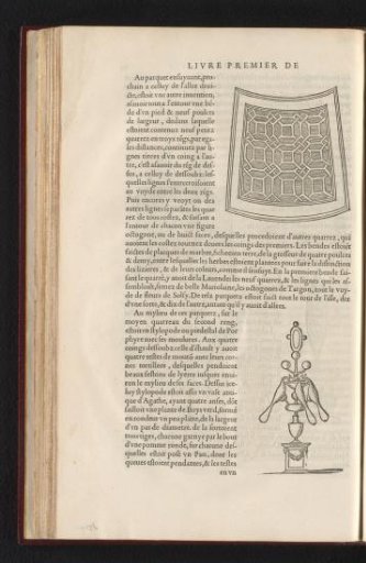 Design for a floor and a fountain with peacocks