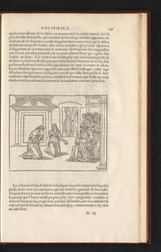 Polia and Poliphilo before the priestess of Venus