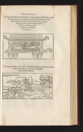 Side view of a triumphal chariot with women and oxen, and detail of the abduction of Europa
