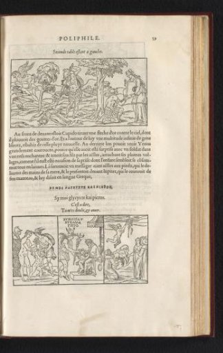 Perseus and Medusa and three scenes with Cupid