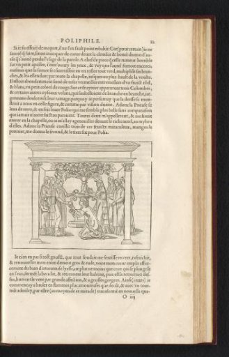 Priestess gives Polia and Poliphilo fruit from the tree that grew in the altar
