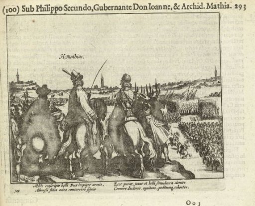 Matthias and the Prince of Orange reviewing the States' army, 1578