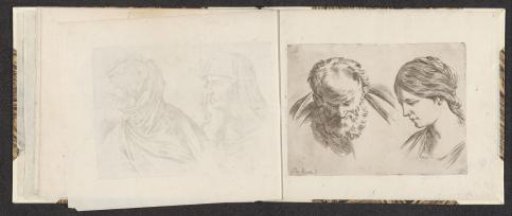 Head of an older man and head of a woman