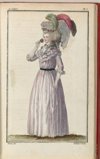Cabinet des Modes or the New Fashions, 15 April 1786, pl. I