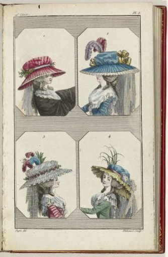 Cabinet des Modes or the New Fashions, 1 May 1786, pl. I