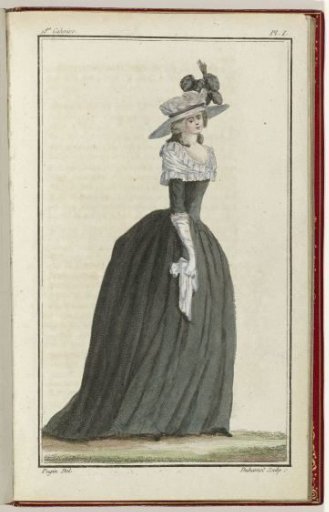 Cabinet des Modes or the New Fashions, 1 August 1786, pl. I