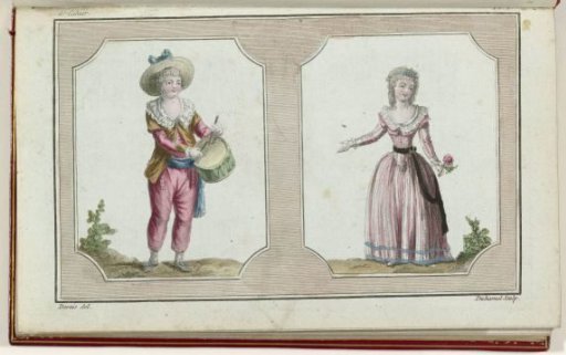 Cabinet des Modes or the New Fashions, 1 February 1786, 6th Issue, Plate I