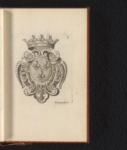 Crowned cartouche with the coat of arms of the King of France