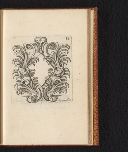Cartouche with a lozenge-shaped medallion and ears of corn