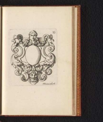 Cartouche with two mascarons