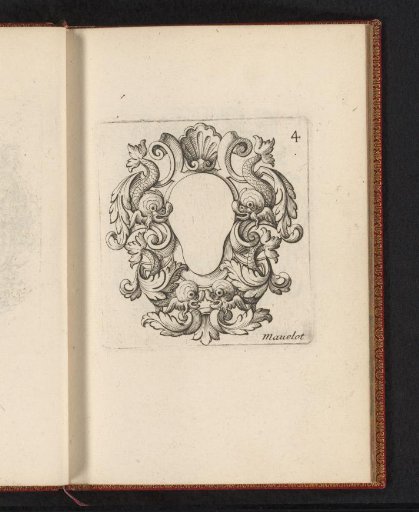 Cartouche with shells and fish