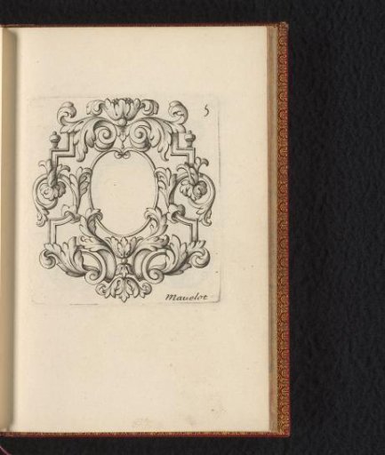 Cartouche with scrollwork and acanthus leaves