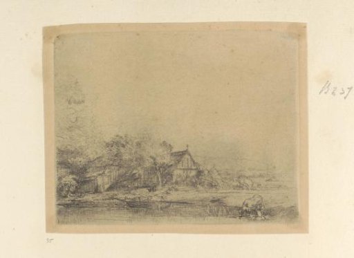 Landscape with a Drinking Cow