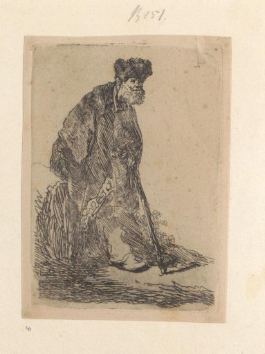 Standing Man with a Long Mantle and Fur Cap