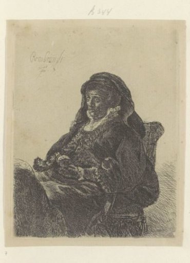 Rembrandt's Mother as a Widow with Black Gloves