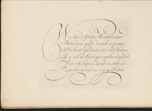 Writing sample: Wie dat de Gulde Middelmaat (...)